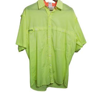 Classic Men's Columbia Short Sleeve Button Down Performance Fishing Shirt Large